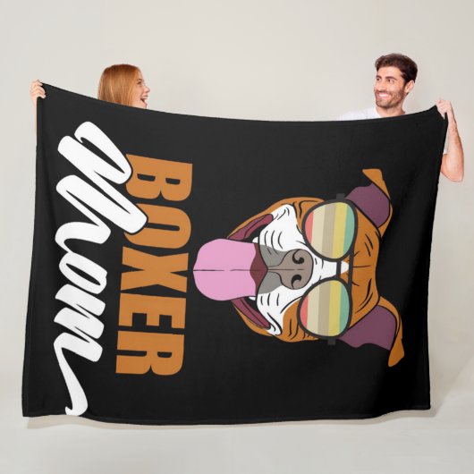 Bokser Mam | Gepersonaliseerd voor mijn moeder Fleece Deken (In situ)