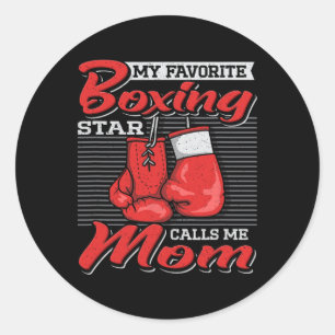 Bokser mama Mijn favoriete boksster noemt me mama  Ronde Sticker