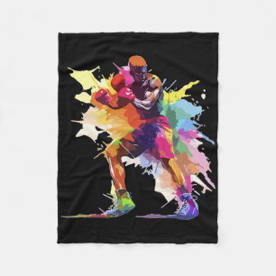 Bokser Man Boksen Verf Spat Kickbokser Kickboksen Fleece Deken