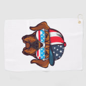 Bokser met Amerikaanse kleuren Golfhanddoek (Horizontaal)