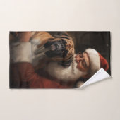 Bokser met de Kerstman Feestelijke Kerstmis Bad Handdoek (Handdoek)