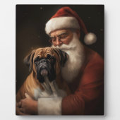 Bokser met kerstman Feestelijke kerst Fotoplaat (Voorkant)