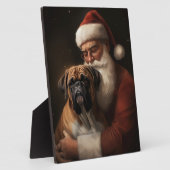 Bokser met kerstman Feestelijke kerst Fotoplaat (Zijkant)