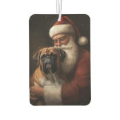 Bokser met Kerstman Feestelijke Kerstmis Luchtverfrisser (Achterkant)