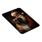 Bokser met Kerstman Feestelijke Kerstmis Magneet (Rechterzijde)