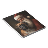 Bokser met Kerstman Feestelijke Kerstmis Notitieblok (Schuin)