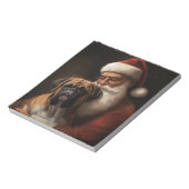 Bokser met Kerstman Feestelijke Kerstmis Notitieblok (Linkerzijde)