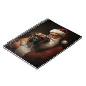 Bokser met Kerstman Feestelijke Kerstmis Notitieboek (Linkerzijde)