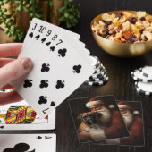 Bokser met Kerstman Feestelijke Kerstmis Pokerkaarten (Insitu)