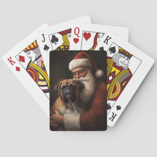 Bokser met Kerstman Feestelijke Kerstmis Pokerkaarten (Achterkant)