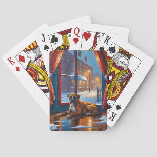 Bokser met Kerstverlichting Vakantie Pokerkaarten