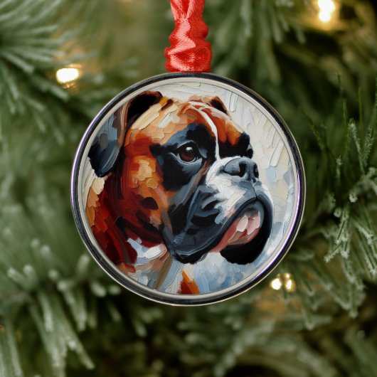 Bokser Metalen Ornament (Boom)