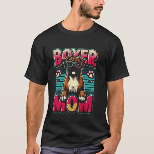 Bokser Moeder Grappige Boxer Hond Dier Voor Vrouwe T-shirt (Voorkant)