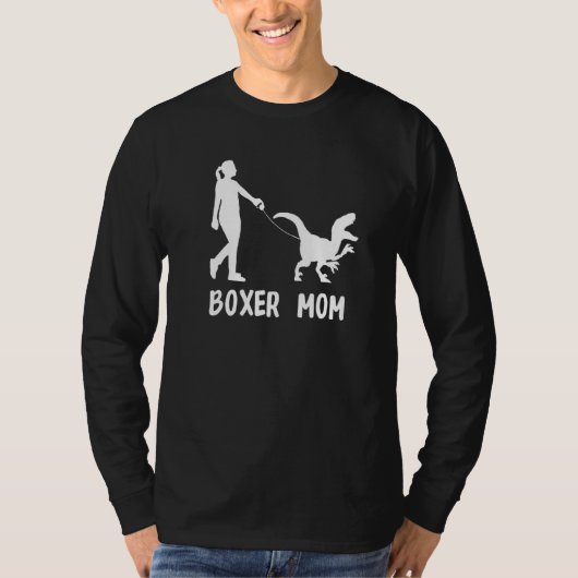 Bokser Moeder Hond Dinosaurus  Hond Moeder Leven T-shirt (Voorkant)