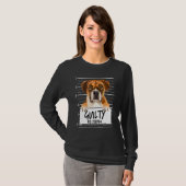 Bokser Mugshot Schuldige Hond T-shirt (Voorkant volledig)