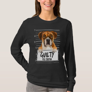 Bokser Mugshot Schuldige Hond T-shirt
