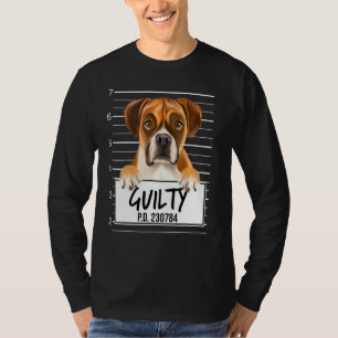 Bokser Mugshot Schuldige Hond T-shirt