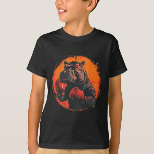Bokser Nijlpaard Met Bokshandschoenen Kickboksen F T-shirt