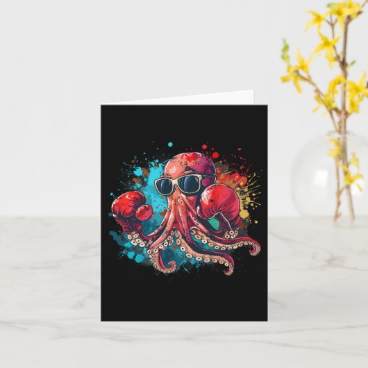 Bokser Octopus Lover Ocean Zee Creature Kickboksen Kaart (Gele Bloem)