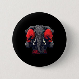 Bokser Olifant Met Bokshandschoenen Kickboksen Gra Ronde Button 5,7 Cm