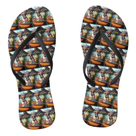 Bokser op een Peddel: Een Schitterend Avontuur Teenslippers (Voetbed)