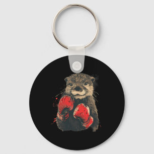 Bokser Otter Met Bokshandschoenen Kickboksen Funny Sleutelhanger