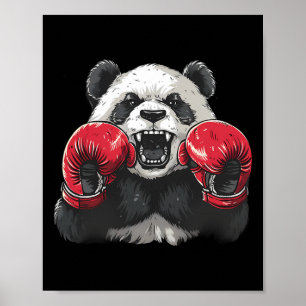 Bokser Panda Met Bokshandschoenen Kickboksen Funny Poster