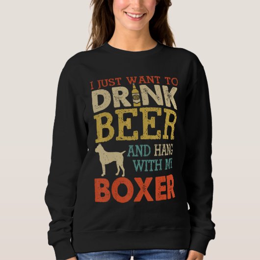 Bokser papa Drink bierhanger met hond Funny Mannen Trui (Voorkant)