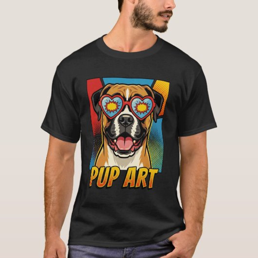 Bokser Pop Art Retro Strips Stijl T-shirt (Voorkant)