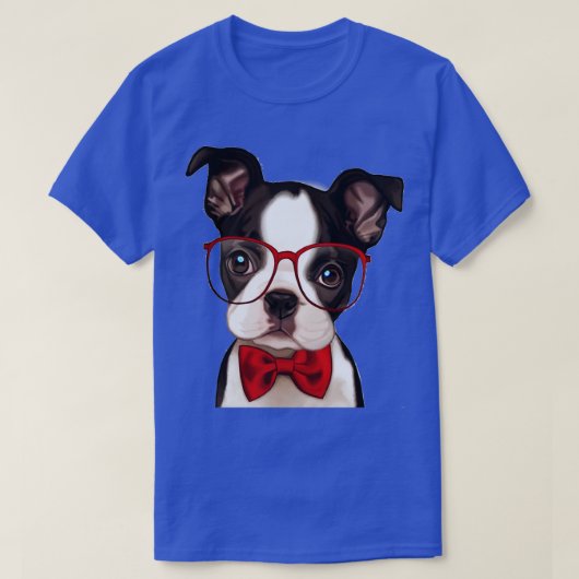 Bokser Puppy met Rode Stropdas en Bow T-shirt (Design voorkant)