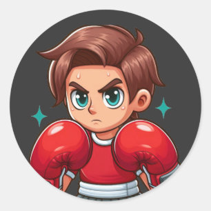 bokser ronde sticker