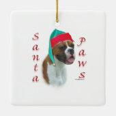 Bokser Santa Paws Keramisch Ornament (Achterkant)