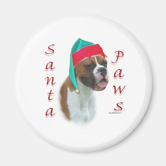 Bokser Santa Paws Magneet (Voorkant)