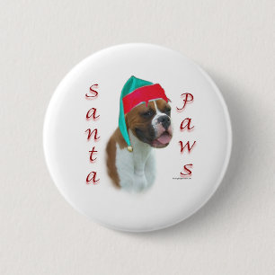 Bokser Santa Paws Ronde Button 5,7 Cm