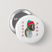 Bokser Santa Paws Ronde Button 5,7 Cm (Voorkant /achterkant)
