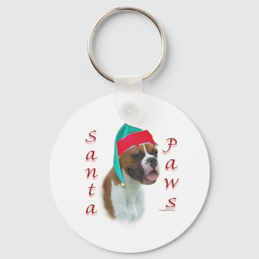 Bokser Santa Paws Sleutelhanger (Voorkant)