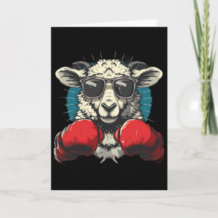 Bokser Schapen Met Bokshandschoenen Kickboksen Fun Kaart