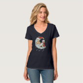 Bokser Schattige Kerstmaan Kerstmis Hond T-shirt (Voorkant volledig)