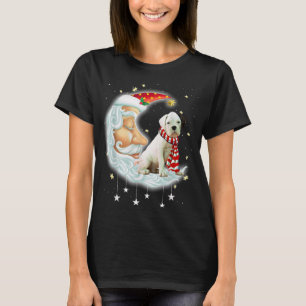 Bokser Schattige Kerstmaan Kerstmis Hond T-shirt