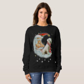Bokser Schattige Kerstmaan Kerstmis Hond Trui (Voorkant volledig)