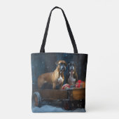 Bokser Sneeuwwitje Kerstdecoratie Tote Bag (Achterkant)