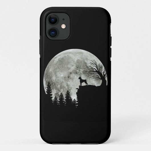 Bokser staande op Mountain Moon Light Halloween Case-Mate iPhone Case (Achterkant)