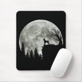 Bokser staande op Mountain Moon Light Halloween Muismat (Met muis)