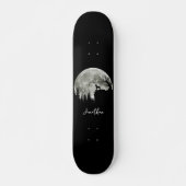 Bokser staande op Mountain Moon Light Halloween Persoonlijk Skateboard (Voorkant)