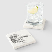 bokser stenen onderzetter (Zijkant)