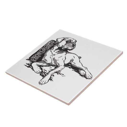 bokser tegeltje (Zijkant)