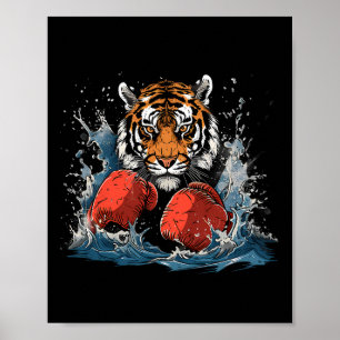 Bokser Tijger Met Bokshandschoenen Kickboksen Funn Poster