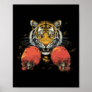 Bokser Tijger Met Bokshandschoenen Kickboksen Funn Poster