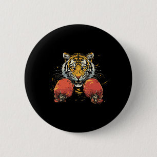 Bokser Tijger Met Bokshandschoenen Kickboksen Funn Ronde Button 5,7 Cm