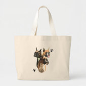 Bokser Trio Grote Tote Bag (Voorkant)